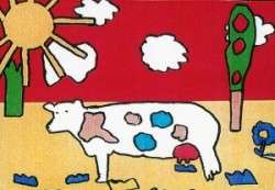 Vache normande à la manière de Fernand Léger - Mediatheque d'Argentan