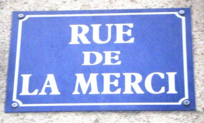 Panneau rue de la Merci - Photo : G. Brame
