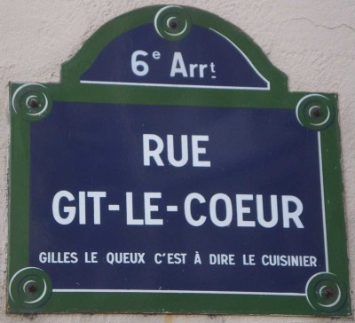 Panneau Rue Git-le-coeur - Photo : G. Brame