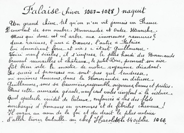 Hommage à Guillaume né à Falaise en Normandie - Gaston Tremblot