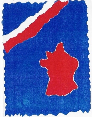 Carte de France style déchiré, illustration Ecole d'Aube Carte de France style déchiré, illustration Ecole d'Aube